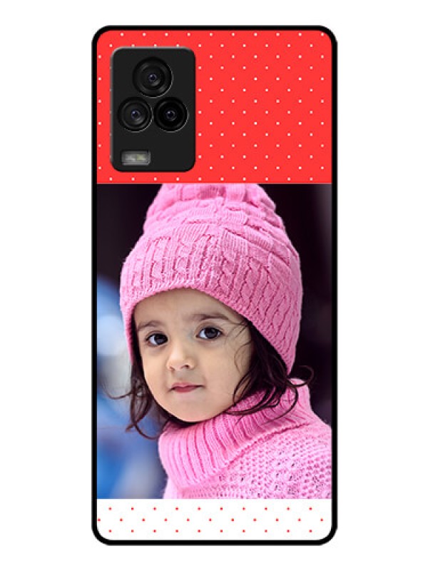 Custom iQOO 7 Legend 5G Photo Printing on Glass Case - Red Pattern Design