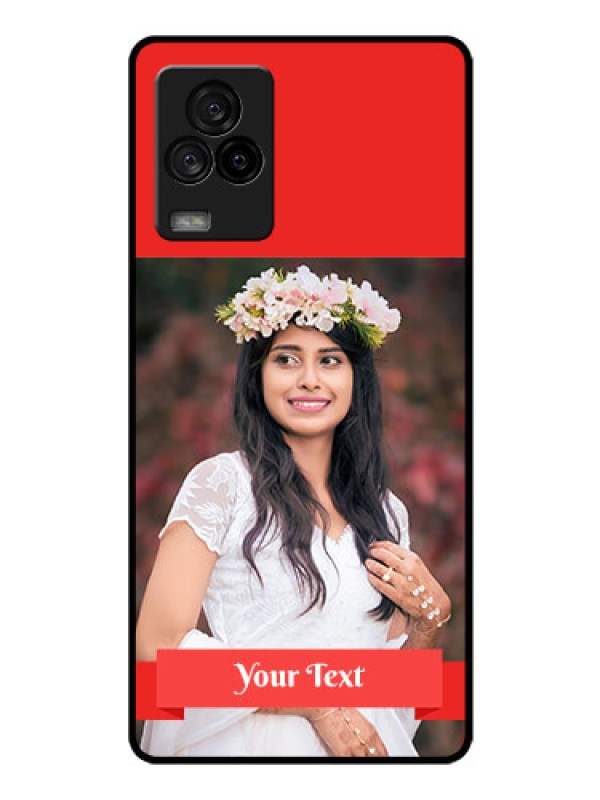 Custom iQOO 7 Legend 5G Custom Glass Phone Case - Simple Red Color Design