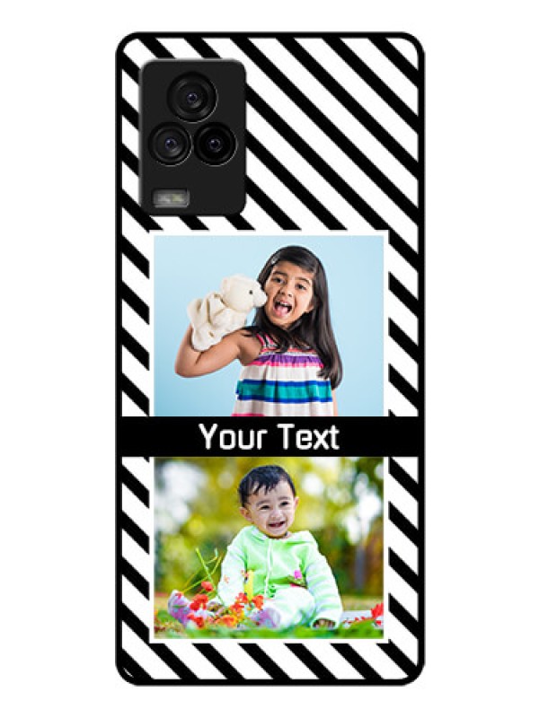 Custom iQOO 7 Legend 5G Photo Printing on Glass Case - Black And White Stripes Design