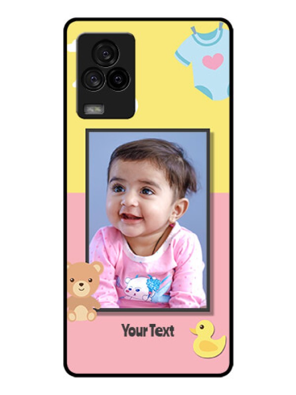 Custom iQOO 7 Legend 5G Photo Printing on Glass Case - Kids 2 Color Design