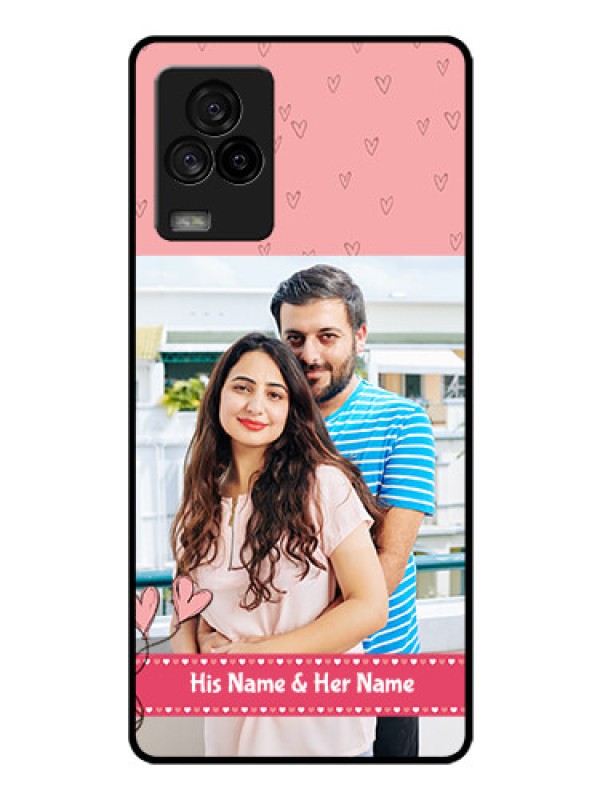 Custom iQOO 7 Legend 5G Personalized Glass Phone Case - Love Design Peach Color