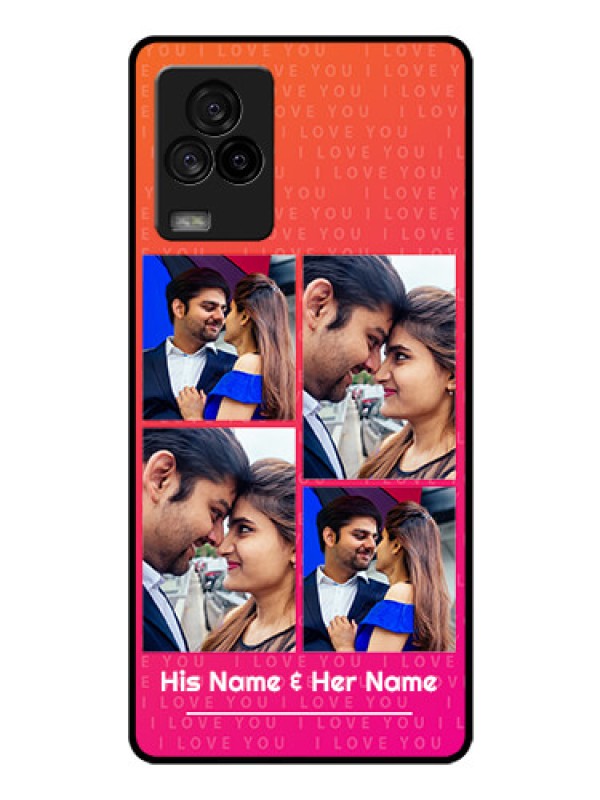 Custom iQOO 7 Legend 5G Custom Glass Phone Case - I Love You Pink Design