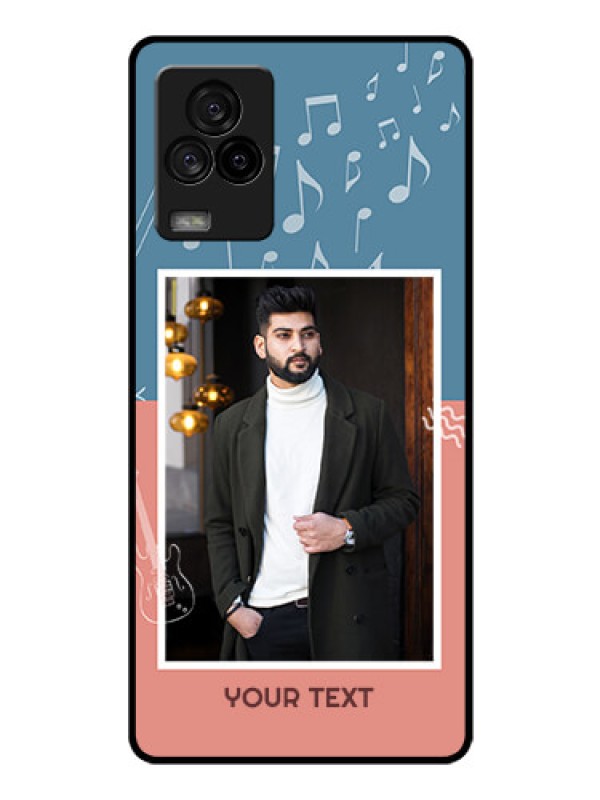 Custom iQOO 7 Legend 5G Photo Printing on Glass Case - with Color Musical Note Design