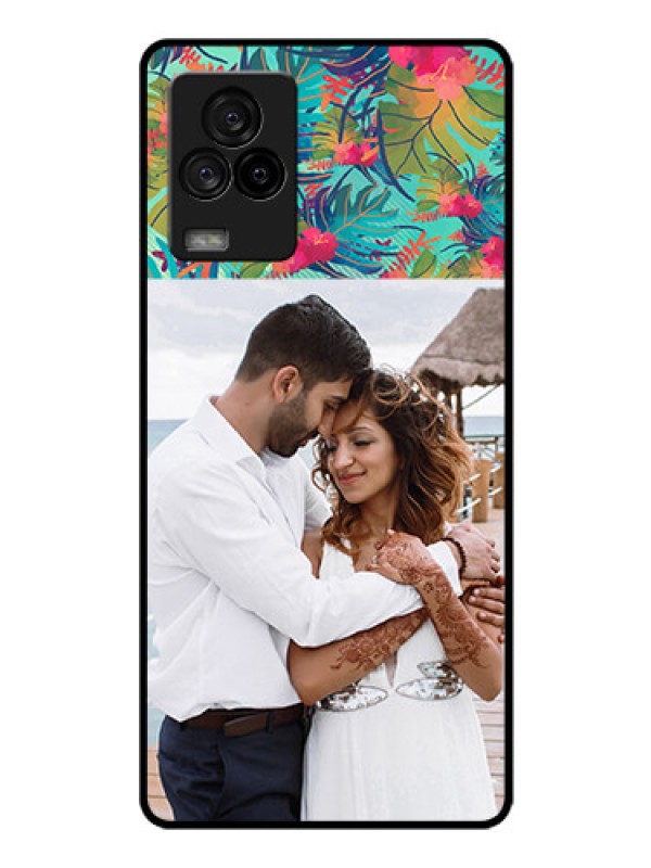 Custom iQOO 7 Legend 5G Photo Printing on Glass Case - Watercolor Floral Design