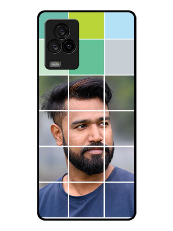 Custom iQOO 7 Legend 5G Photo Printing on Glass Case - with white box pattern 