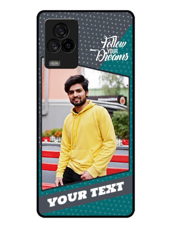 Custom iQOO 7 Legend 5G Personalized Glass Phone Case - Background Pattern Design with Quote