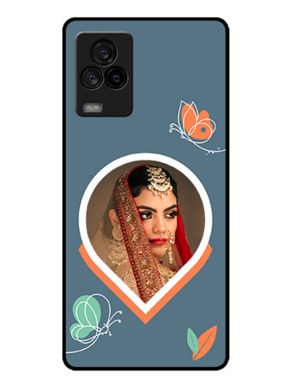 Custom iQOO 7 Legend 5G Custom Glass Mobile Case - Droplet Butterflies Design