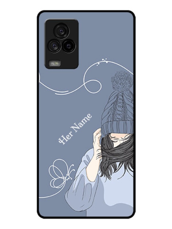 Custom iQOO 7 Legend 5G Custom Glass Mobile Case - Girl in winter outfit Design