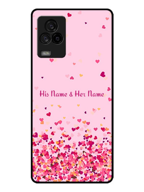 Custom iQOO 7 Legend 5G Photo Printing on Glass Case - Floating Hearts Design