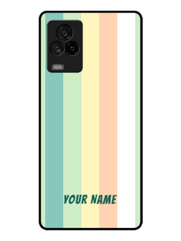 Custom iQOO 7 Legend 5G Photo Printing on Glass Case - Multi-colour Stripes Design