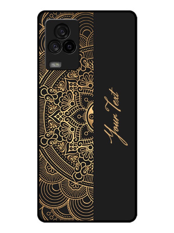 Custom iQOO 7 Legend 5G Photo Printing on Glass Case - Mandala art with custom text Design