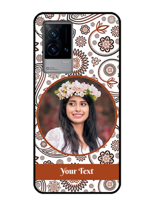 Custom iQOO 9 5G Custom Glass Mobile Case - Abstract Flower Design