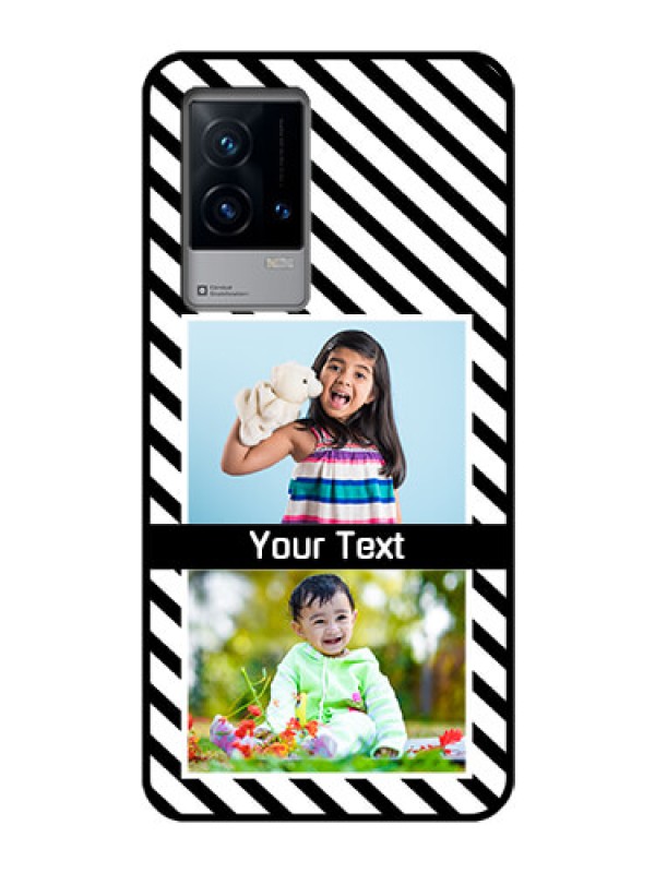 Custom iQOO 9 5G Photo Printing on Glass Case - Black And White Stripes Design