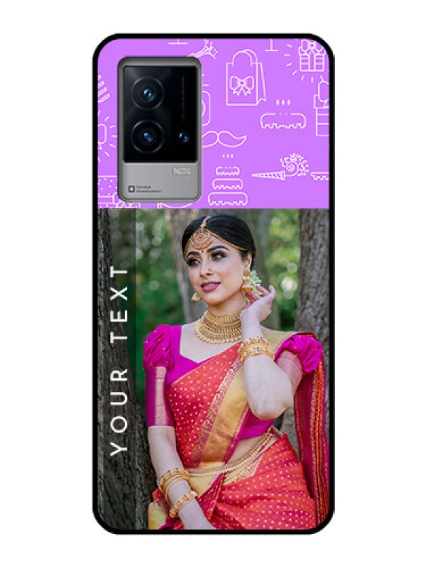 Custom iQOO 9 5G Custom Glass Mobile Case - Birthday Icons Design