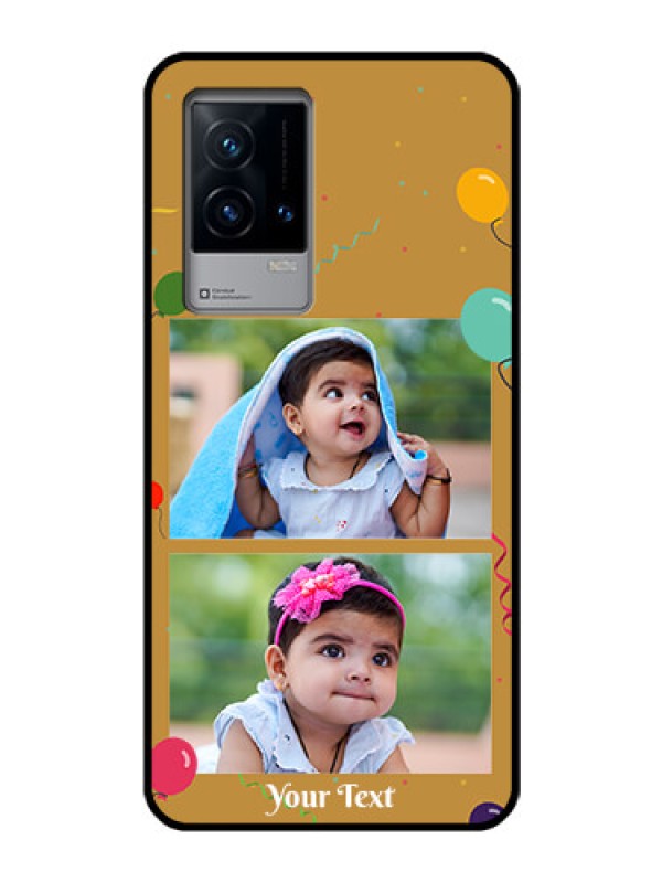 Custom iQOO 9 5G Personalized Glass Phone Case - Image Holder with Birthday Celebrations Design