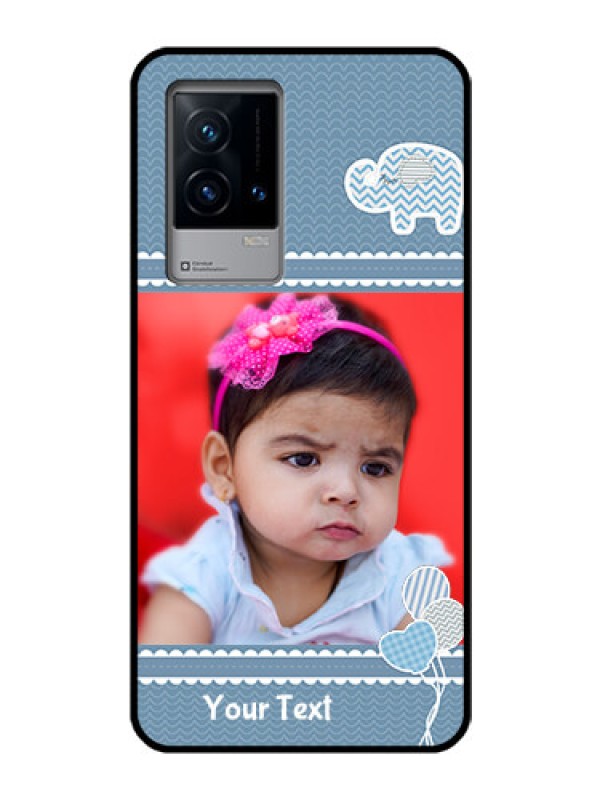 Custom iQOO 9 5G Photo Printing on Glass Case - with Kids Pattern Design