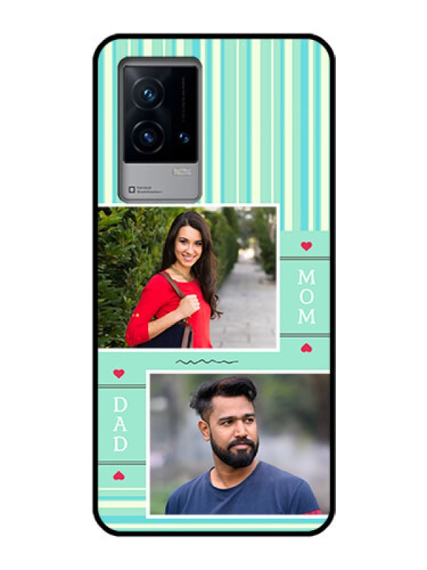 Custom iQOO 9 5G Custom Glass Phone Case - Mom & Dad Pic Design