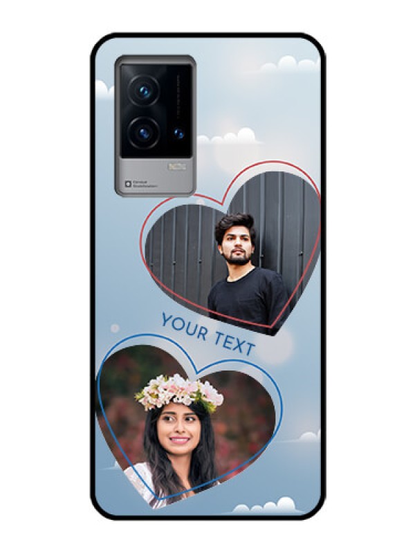 Custom iQOO 9 5G Custom Glass Mobile Case - Blue Color Couple Design