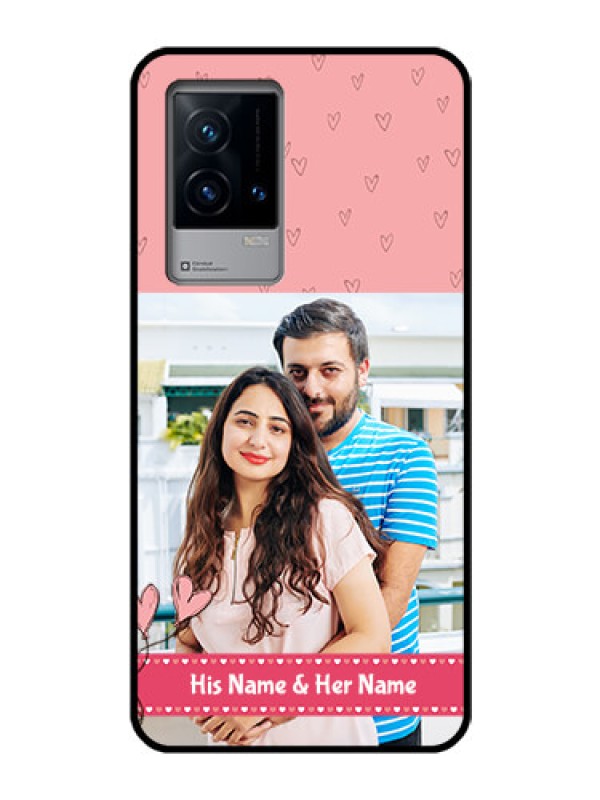 Custom iQOO 9 5G Personalized Glass Phone Case - Love Design Peach Color