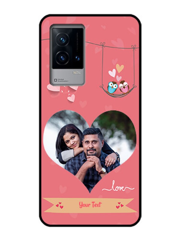 Custom iQOO 9 5G Personalized Glass Phone Case - Peach Color Love Design