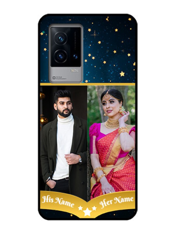 Custom iQOO 9 5G Custom Glass Phone Case - Galaxy Stars Backdrop Design