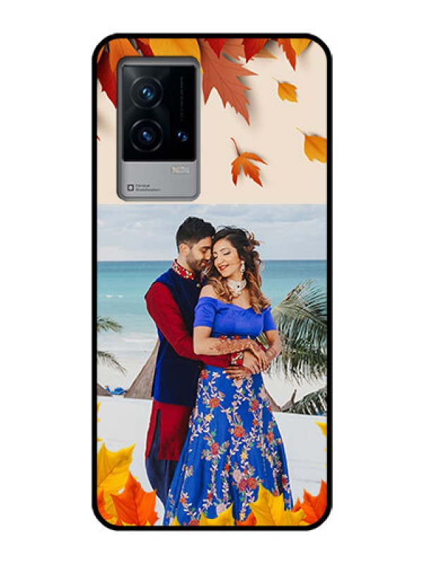 Custom iQOO 9 5G Photo Printing on Glass Case - Autumn Maple Leaves Design