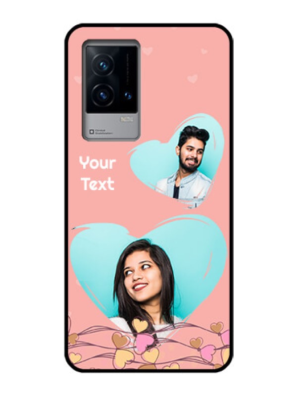 Custom iQOO 9 5G Custom Glass Mobile Case - Love Doodle Design