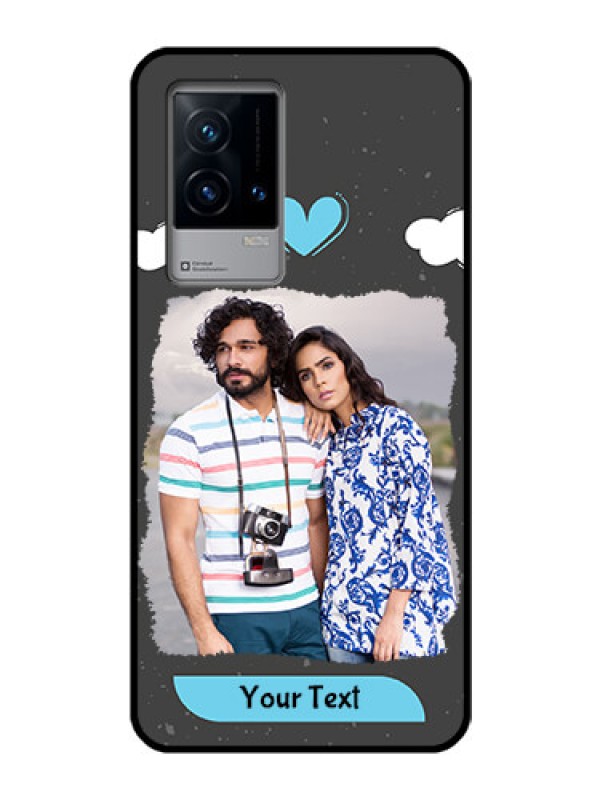 Custom iQOO 9 5G Custom Glass Phone Case - Splashes with love doodles Design