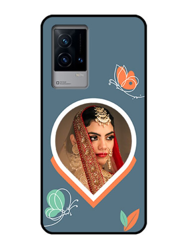 Custom iQOO 9 5G Custom Glass Mobile Case - Droplet Butterflies Design