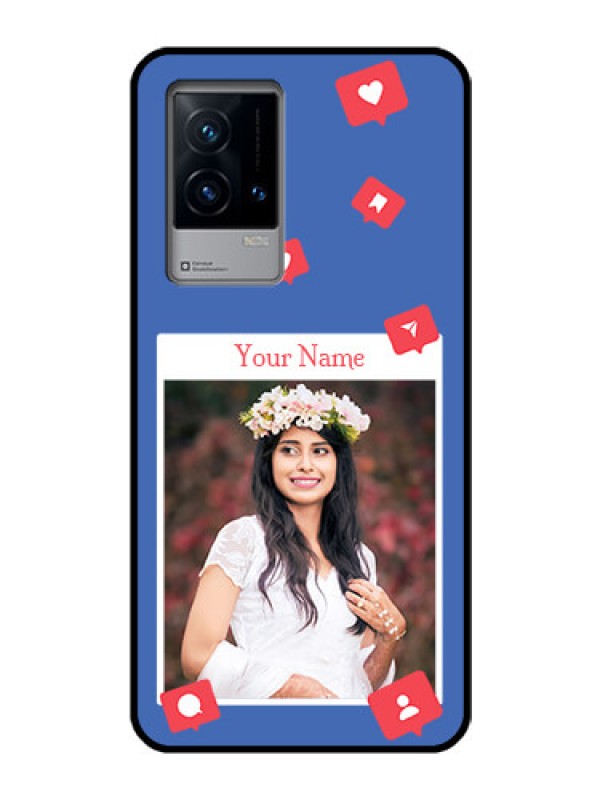 Custom iQOO 9 5G Custom Glass Phone Case - Like Share And Comment Design