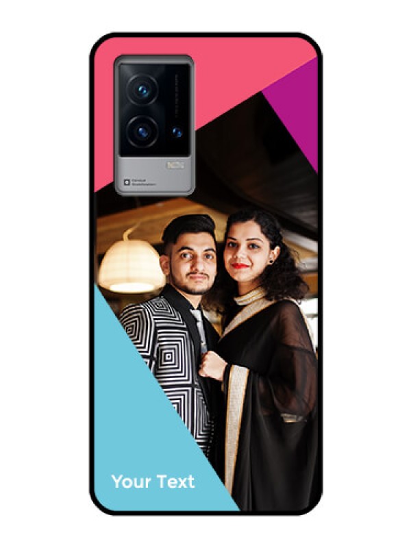 Custom iQOO 9 5G Custom Glass Mobile Case - Stacked Triple colour Design