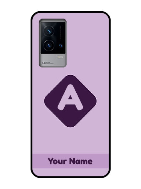 Custom iQOO 9 5G Custom Glass Mobile Case - Custom Letter in curved badge Design