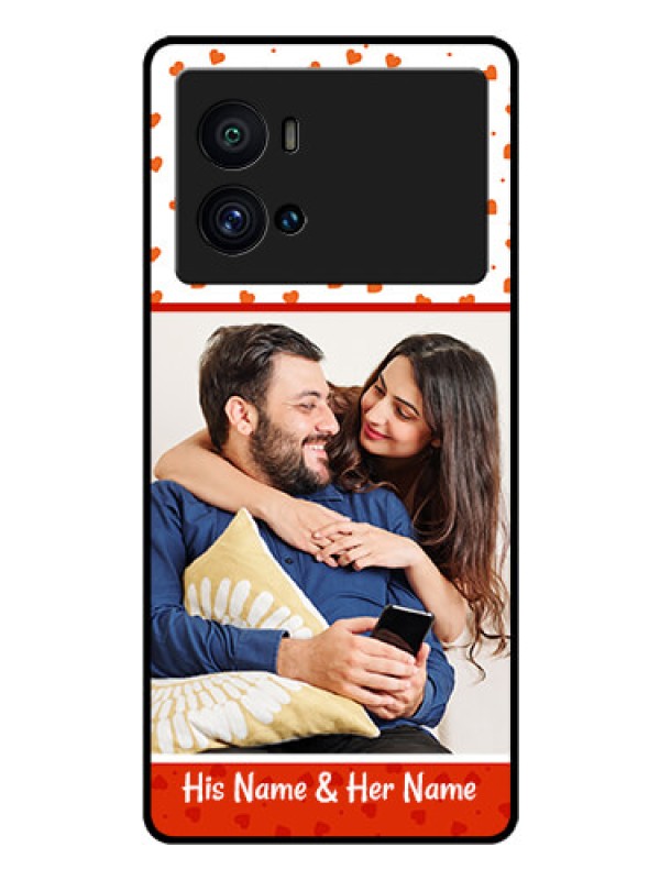 Custom iQOO 9 Pro 5G Custom Glass Phone Case - Orange Love Symbol Design