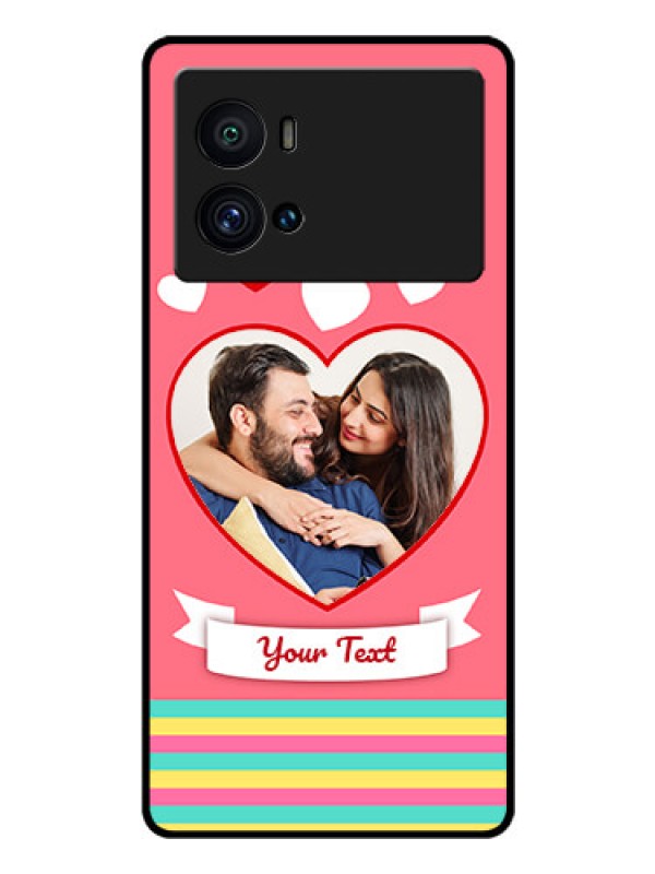Custom iQOO 9 Pro 5G Photo Printing on Glass Case - Love Doodle Design