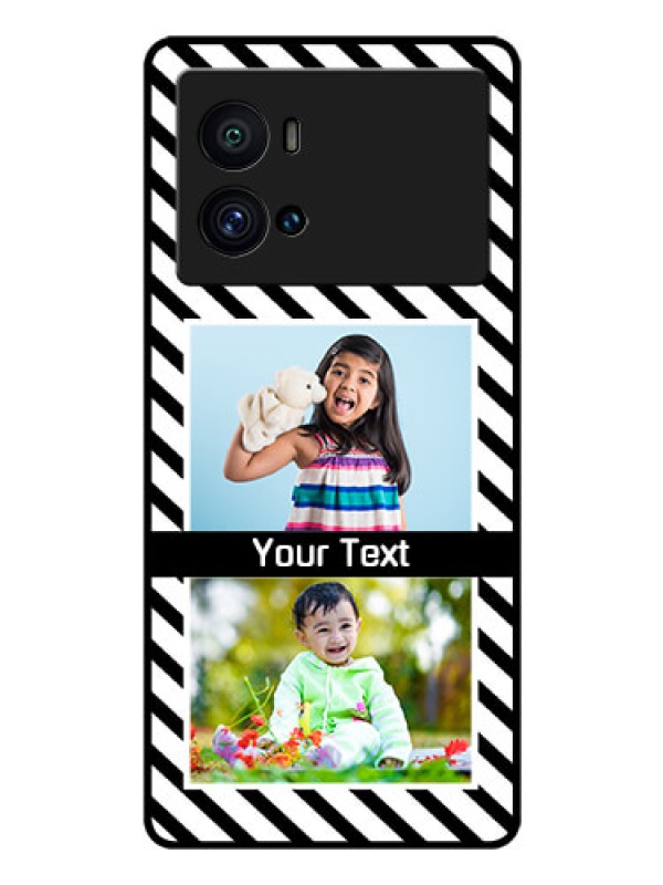 Custom iQOO 9 Pro 5G Photo Printing on Glass Case - Black And White Stripes Design