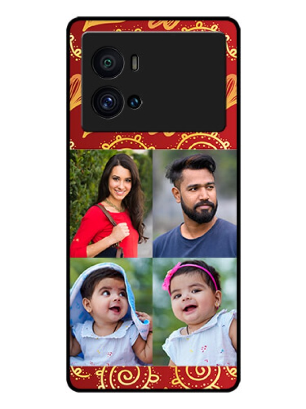 Custom iQOO 9 Pro 5G Photo Printing on Glass Case - 4 Image Traditional Design