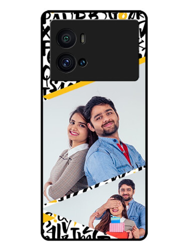 Custom iQOO 9 Pro 5G Custom Glass Mobile Case - Letters Pattern Design