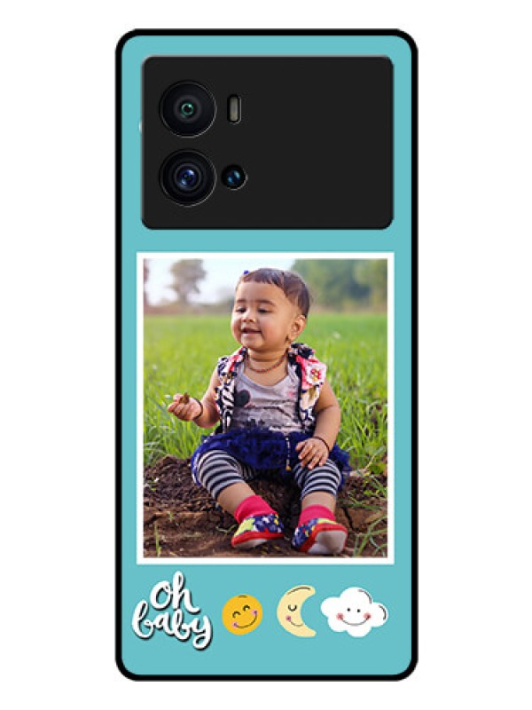 Custom iQOO 9 Pro 5G Personalized Glass Phone Case - Smiley Kids Stars Design