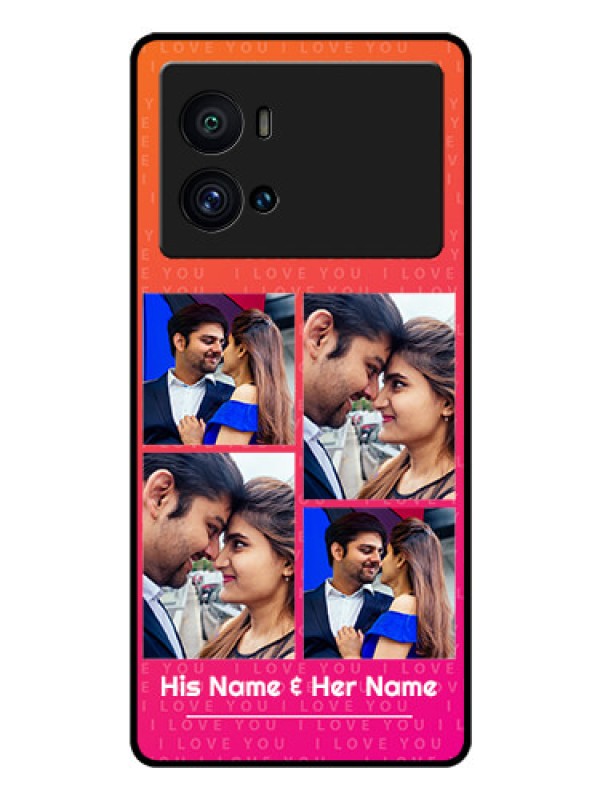 Custom iQOO 9 Pro 5G Custom Glass Phone Case - I Love You Pink Design