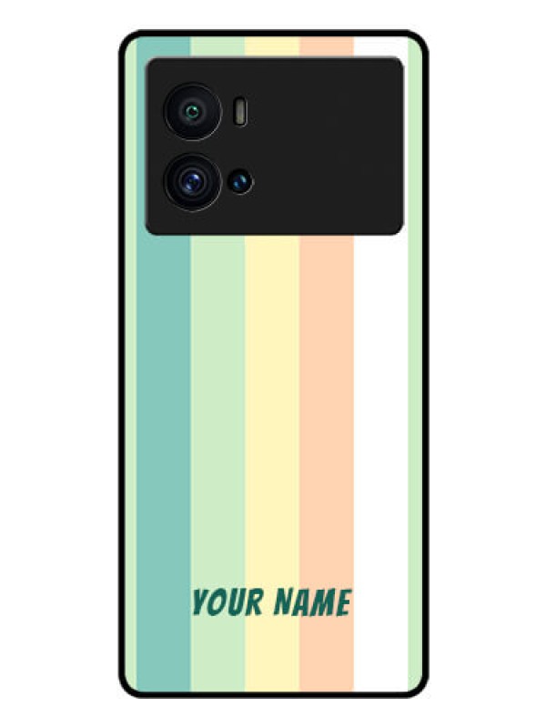 Custom iQOO 9 Pro 5G Photo Printing on Glass Case - Multi-colour Stripes Design
