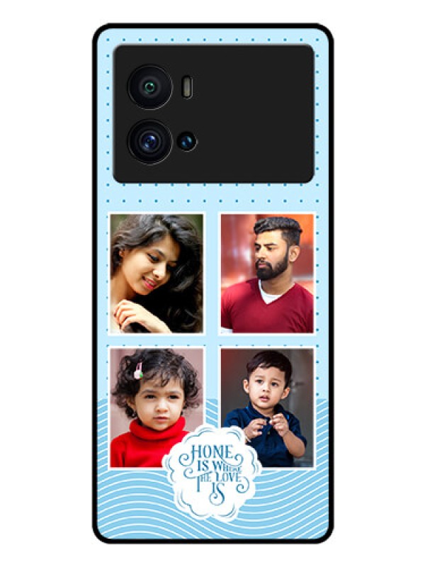 Custom iQOO 9 Pro 5G Custom Glass Phone Case - Cute love quote with 4 pic upload Design