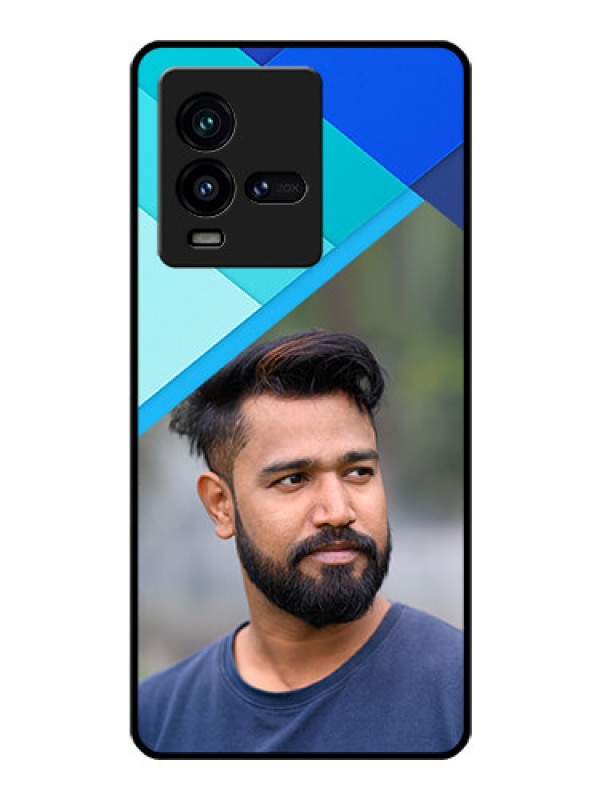 Custom iQOO 9T 5G Custom Glass Phone Case - Blue Pattern Design