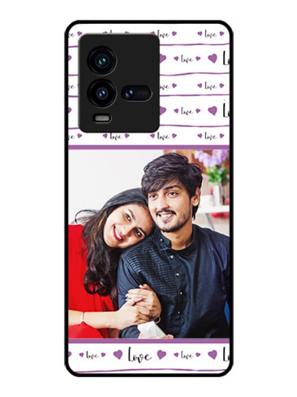 Custom iQOO 9T 5G Custom Glass Mobile Case - Couples Heart Design