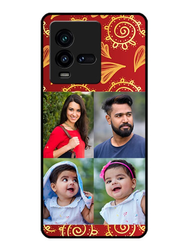 Custom iQOO 9T 5G Photo Printing on Glass Case - 4 Image Traditional Design