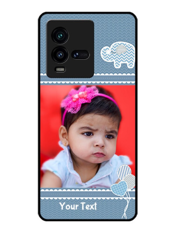 Custom iQOO 9T 5G Photo Printing on Glass Case - with Kids Pattern Design