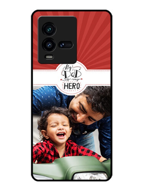 Custom iQOO 9T 5G Photo Printing on Glass Case - My Dad Hero Design