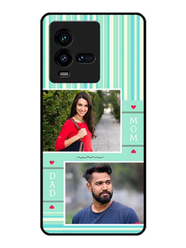Custom iQOO 9T 5G Custom Glass Phone Case - Mom & Dad Pic Design