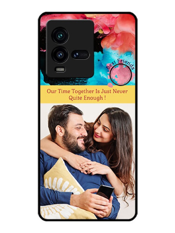 Custom iQOO 9T 5G Custom Glass Mobile Case - Quote with Acrylic Painting Design