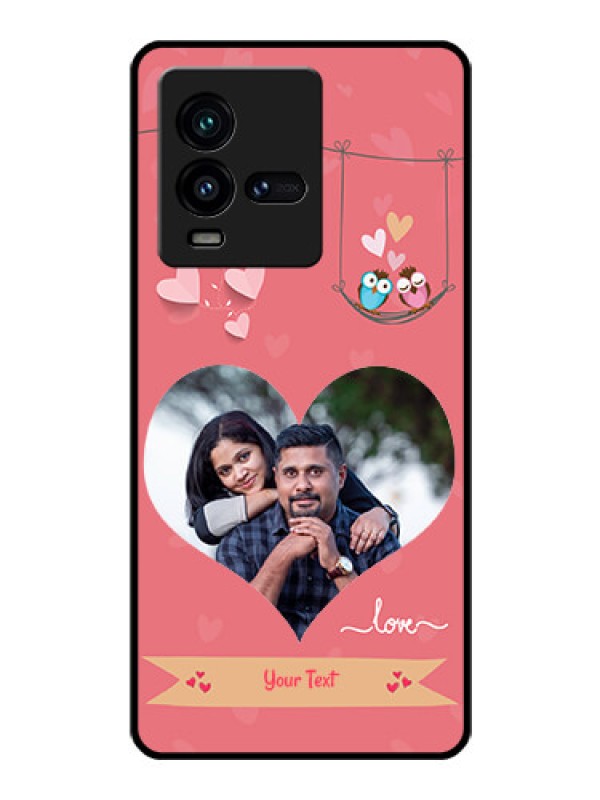 Custom iQOO 9T 5G Personalized Glass Phone Case - Peach Color Love Design