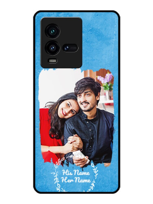 Custom iQOO 9T 5G Custom Glass Phone Case - Blue Color Vintage Design